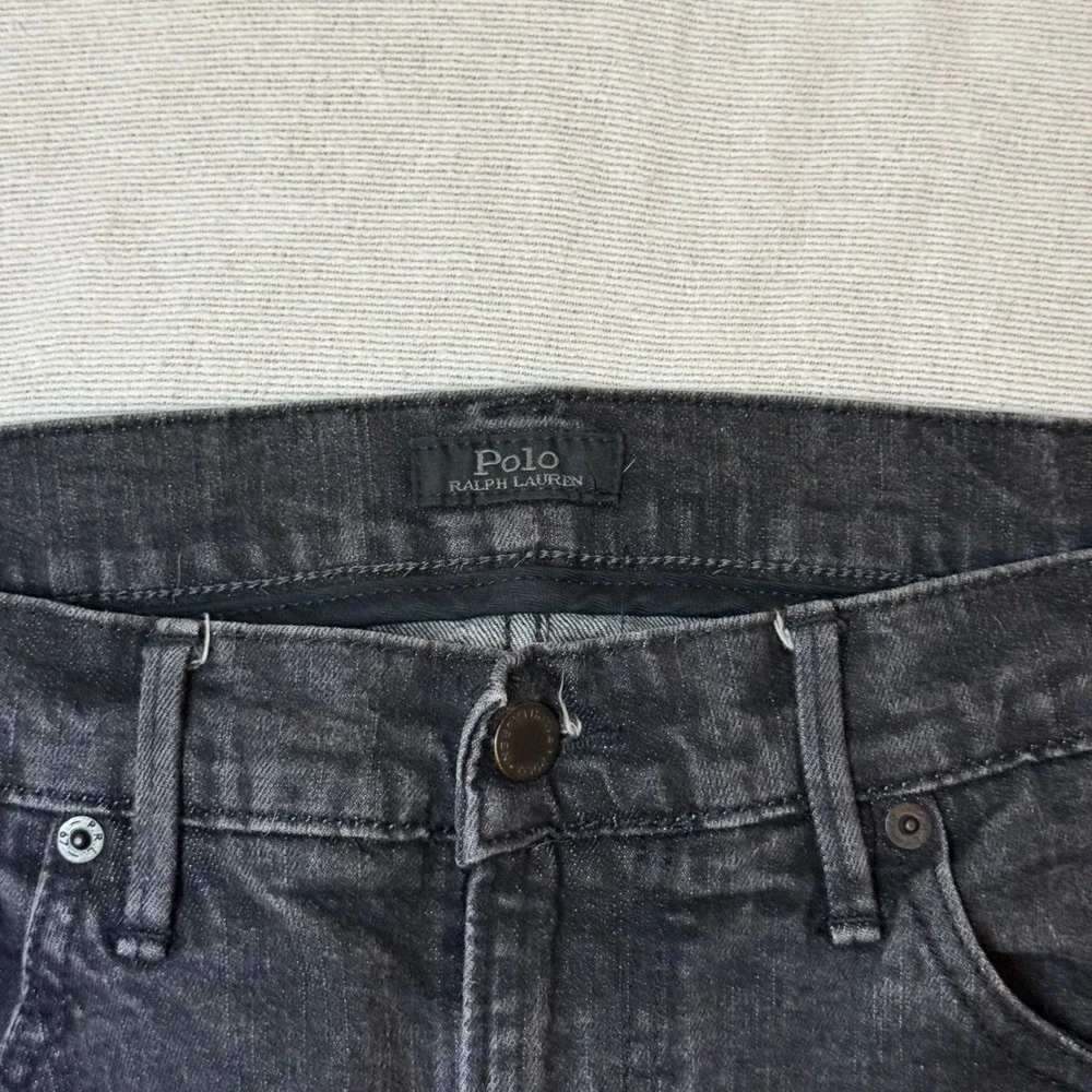 Polo Ralph Lauren Jeans Mens 36x32 Black Prospect Straight Leg Denim